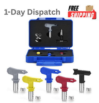 Dent-de-lion 5PCS Airless Paint Sprayer Tips Kit with Storage Box