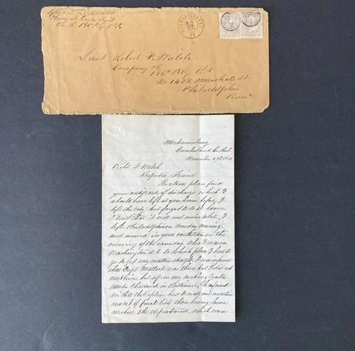 1864 CIVIL WAR LETTER w COVER - LT. HENRY F. GEYER 196th REG. PENN. VOL.UNTEERS