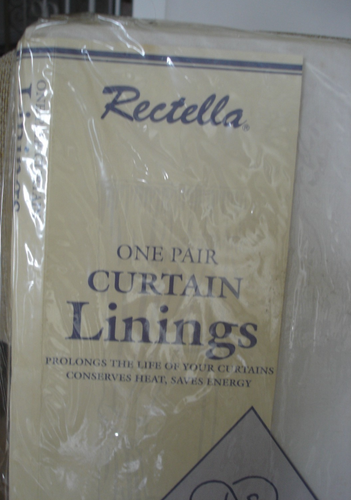 PAIR NEW RECTELLA LUXURY COTTON BLEND CURTAIN LININGS COLOUR CREAM SIZE 66"X54" - Picture 2 of 7