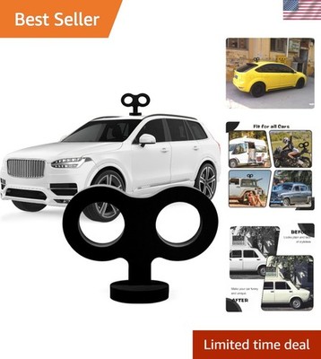 Stylish 3D Wind-Up Key Black Car Ornament - Perfect for Retro Enthusiasts