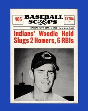 1961 Nu-Card Scoops Set-Break #405 Woodie Held NM-MT OR BETTER *GMCARDS*