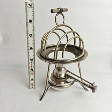 VTG 1911 ASPREY & CO SILVER PLATED TOAST RACK AND BURNER ONLY NO PLATE