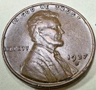 1937-D 1C BN Lincoln Cent Wheat Penny 3942N