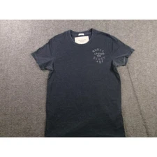 Abercrombie Fitch Shirt Men Small Blue Grey Muscle Fit Casual Party Retro Beer