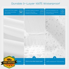 GRT 2 Pack Twin Waterproof Mattress Protector Breathable Noiseless