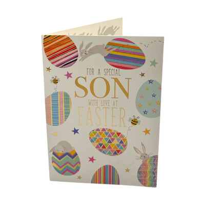 Für Sohn bunte Eier Muster Design Osterkarte