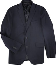 Kenneth Cole Mens Stretch Two Button Blazer Jacket, Blue, 40