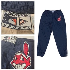 Vtg 90s Chief Wahoo Cleveland Indians 16/18 L Youth Warm Up Track Pants