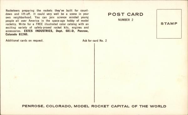 Advertising Penrose, Colorado CO Estes Model Rockets Chrome Vintage ...