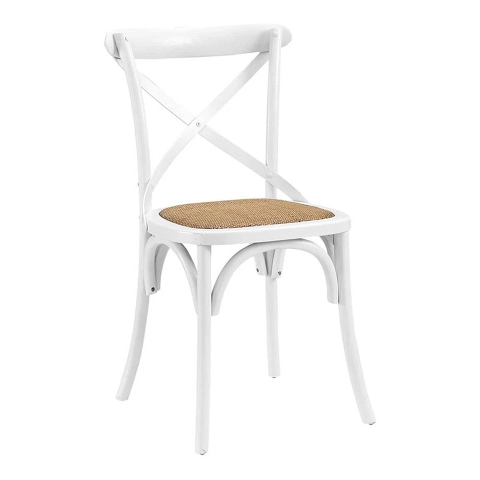 Modway Gear 17.5" Modern Wood Dining Side Chair in White Finish - Image 2 of 4