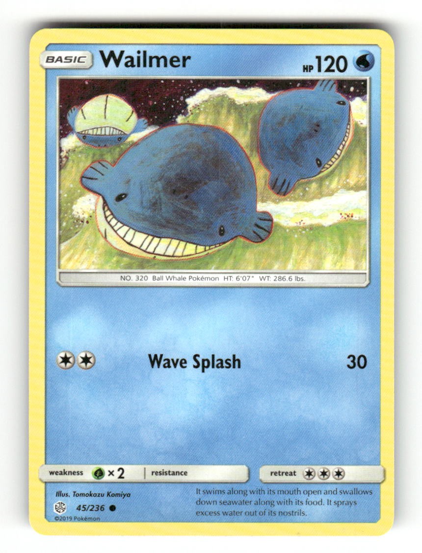 Wailmer 45/236 Common Cosmic Eclipse Pokemon Lightly Played Tomokazu Komiya