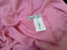 FANTASIA SHAWL SCARF 100% VISCOSE VIBRANT PINK APPR 30" X 6"10" W/FRINGE NWT 