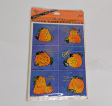 Vtg 1984 Hallmark Halloween Scratch N Sniff Sticker Treats 48 8 Sheets NOS