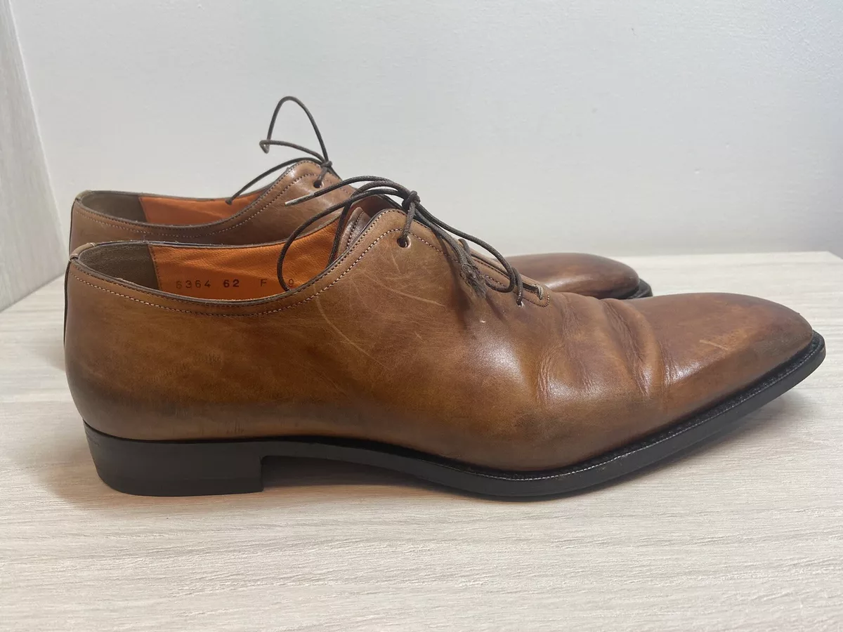 Orange Santoni Shoes Santoni Classic Shoes Orange Heavy Leather Size 10 1 2