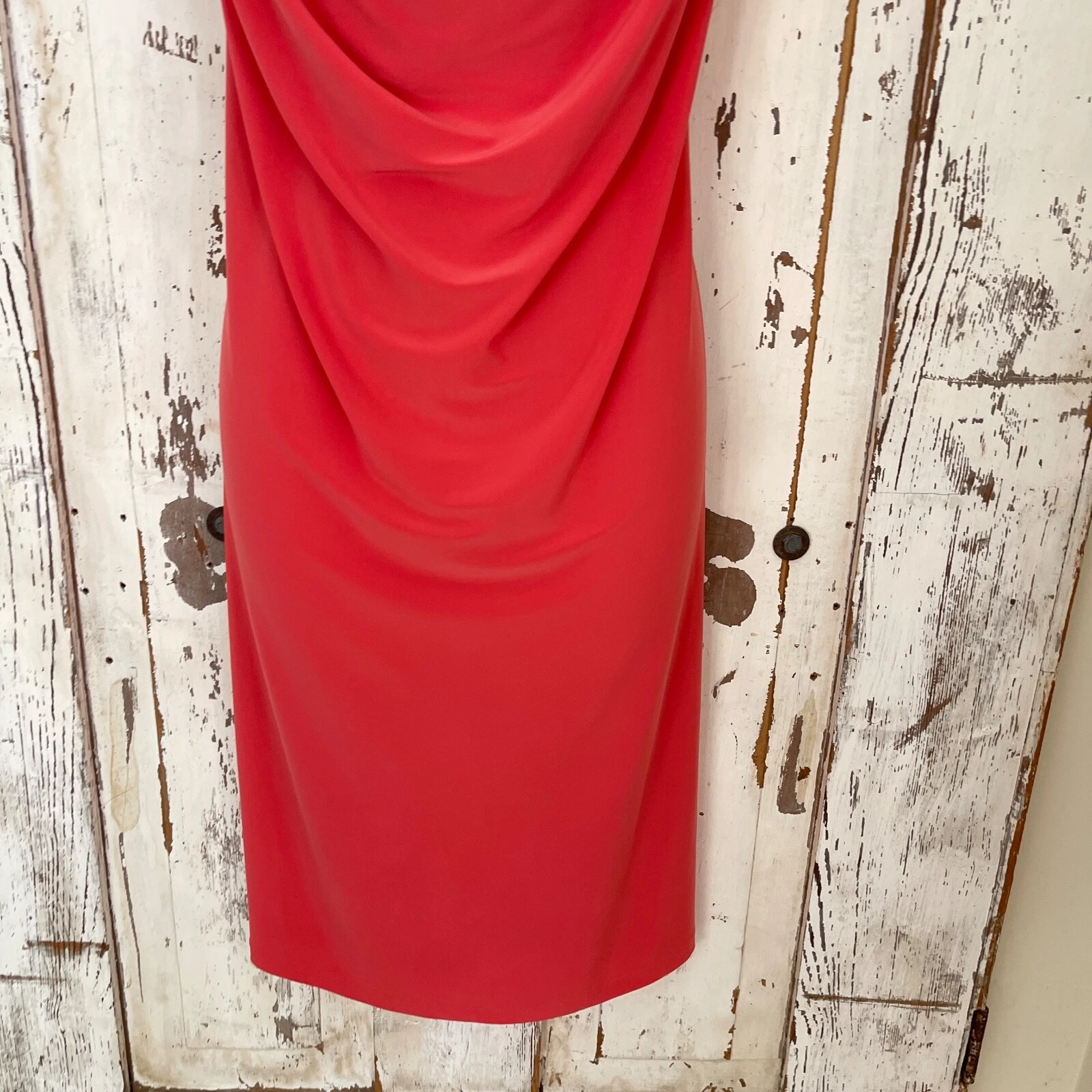 VETEMENTS Abito elegante Cato taglia large donna rosa corallo senza maniche collo cappuccio cambio