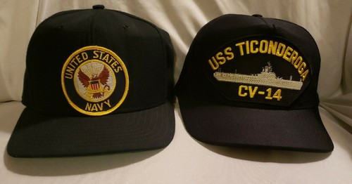 2 Hats! USS TICONDEROGA CV-14 SHIP HAT 