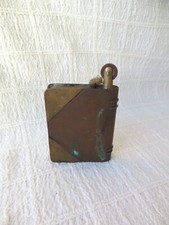 ANTIQUE WW1 COPPER & BRASS TRENCH ART BOOK DESIGN LIGHTER  86.7gs