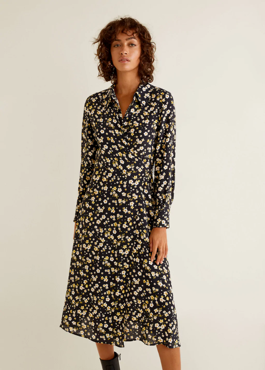 mango long sleeve dress Maxi Dresses for Women Crafted from a blend of polyester and viscose Mango Dramatic Sleeve Mini Dress
