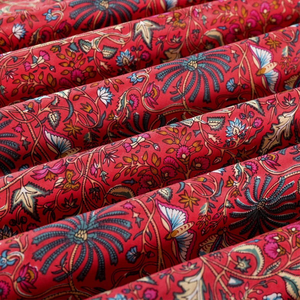 Tela de costura artesanal natural con estampado floral 100 % algodón indio hecho a mano de 5 yardas