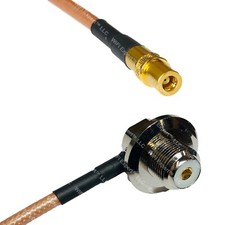 RG400 SMB FEMALE to UHF Female Angle Bulkhead RF Cable FAST-SHIP LOT
