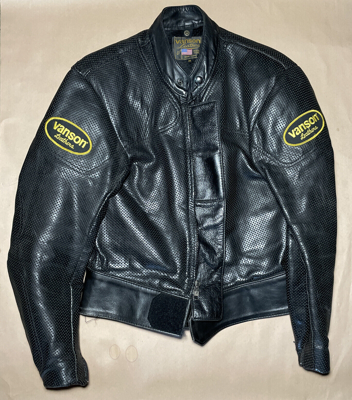 VANSON LEATHERS JACKET SIZE 38 MOTORCYCLE JACKET