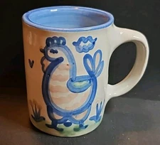 Country Scene Blue by M A HADLEY CHICKEN-THE END Coffee Tea Mug Discontinued