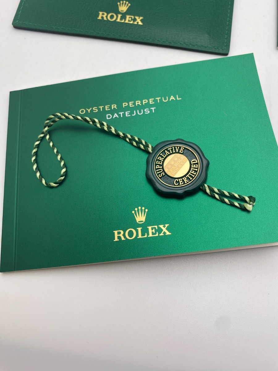 New Genuine Rolex Datejust Booklets, Warranty Wallet & Green