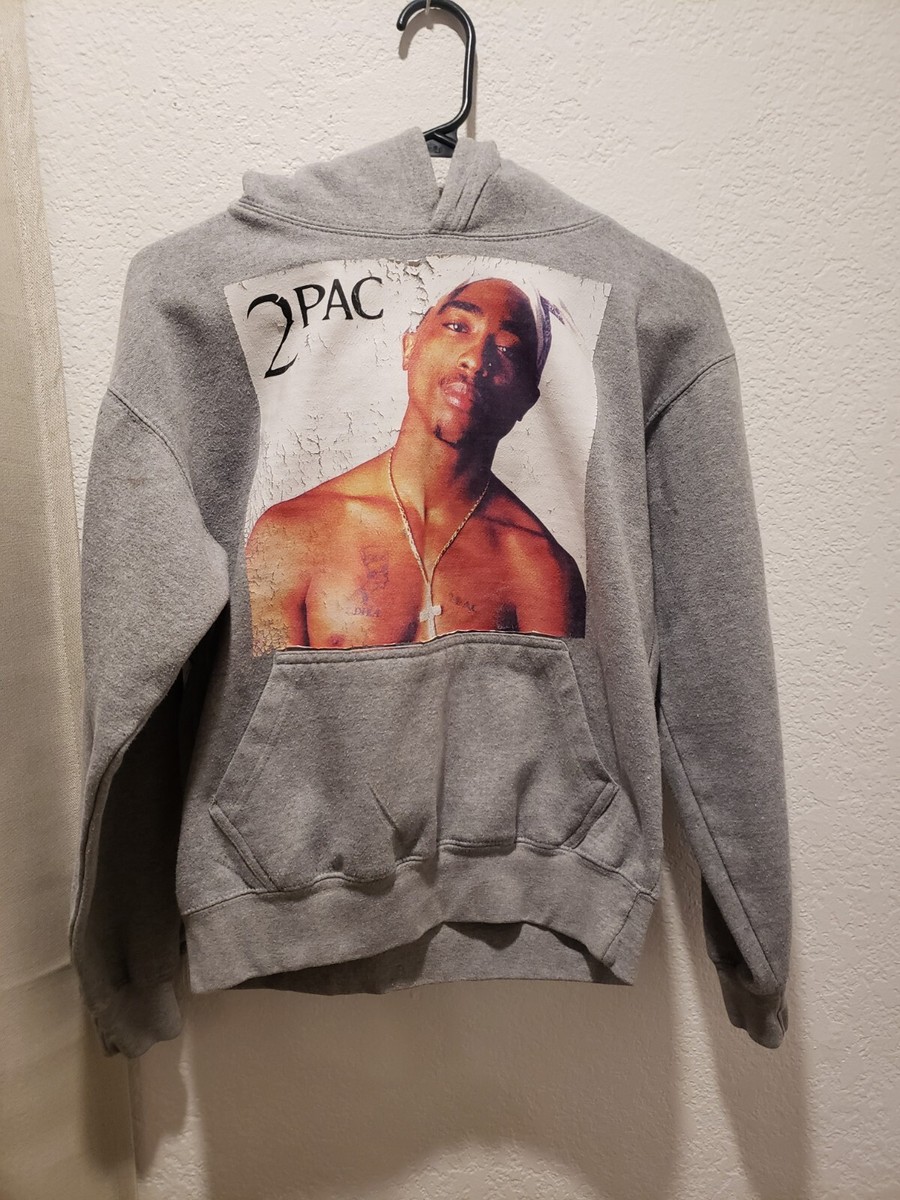 Tupac (2Pac) Shakur Gray Hoodie Childs Size XL/Womens XS