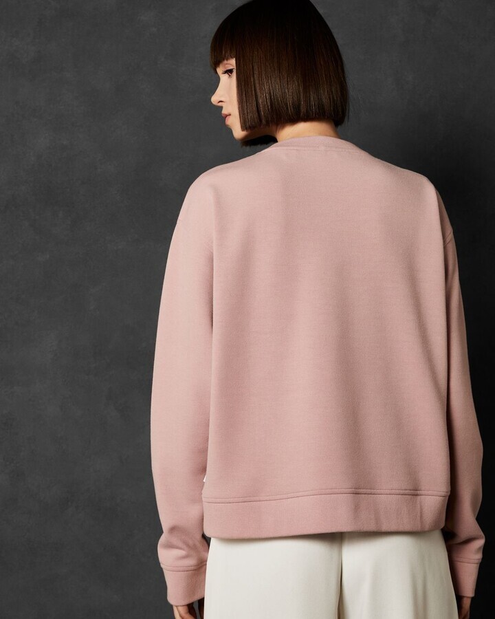 TED BAKER Lorito Logo Sweatshirt Sweater Dusky Pink Size UK