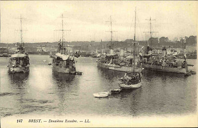 Brest France AK ~1910 Deuxième Escadre Dampfer Schiffe Seefahrt Ships ungelaufen
