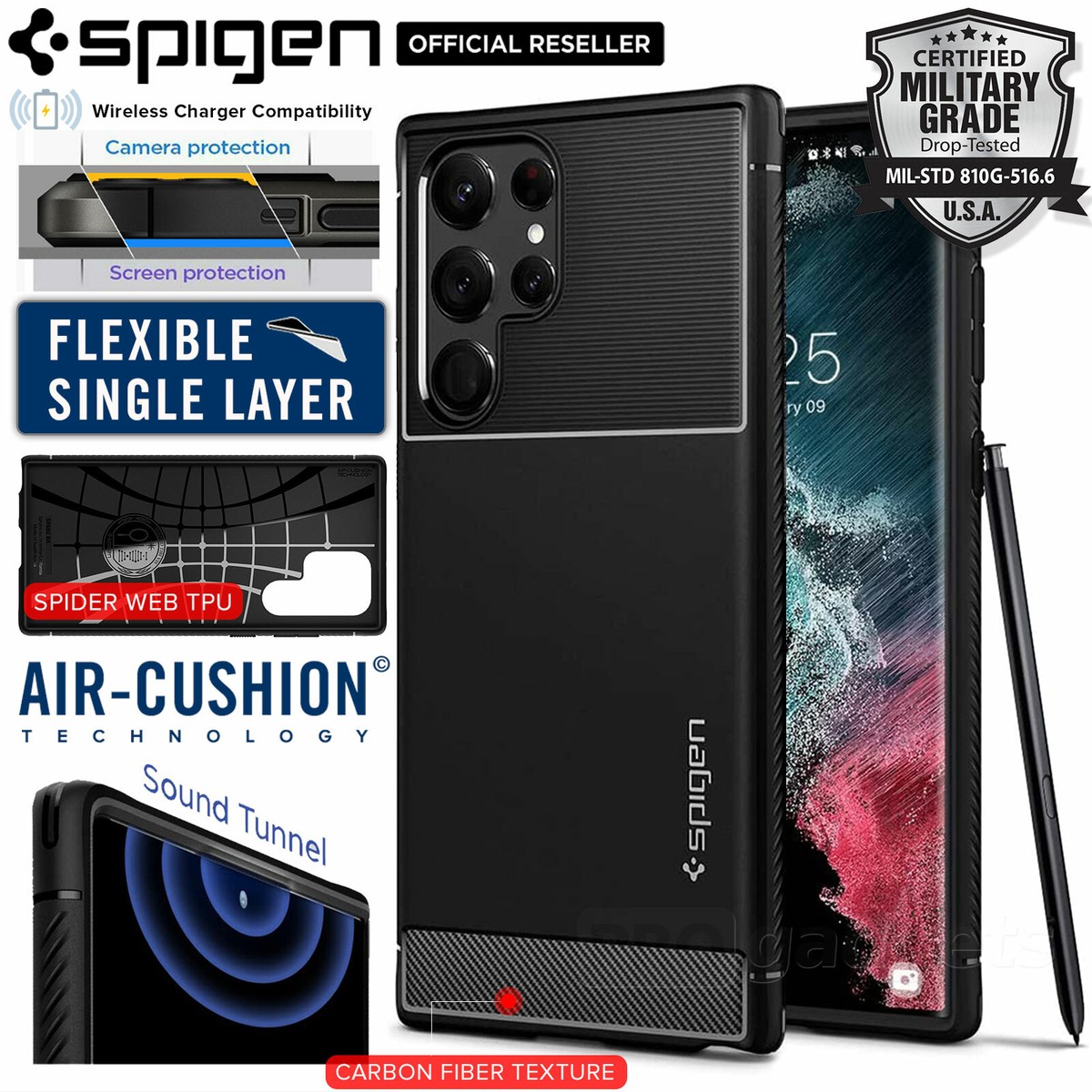 For Samsung Galaxy S22 S21 S20 FE Ultra Case SPIGEN Rugged Armor