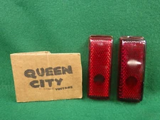 Pair Stimsonite-Duolamp Glass taillight/tail light lens 1941 1942 Ford NOS? #2