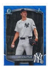 2025 Bowman Chrome Cam Schlittler BLUE WAVE REFRACTOR RC #BCP-166 63/150