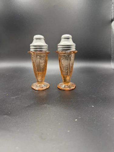 Salt and Pepper Shakers Pink Depression Glass
