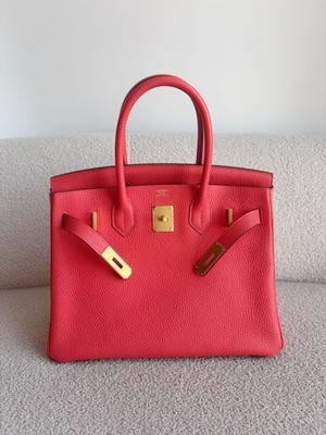 Hermes Birkin30 Handbag Rose Jaipur Togo Leather Gold Hardware A Stamp 2017