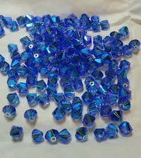 Swarovski 5328 6mm bicone beads Sapphire AB2X 12pcs 