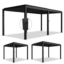 Lamellendach Anthrazit Garten Pergola Sonnenschutz Terrassen Pavillon Juskys®