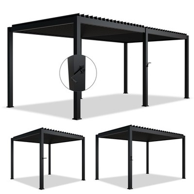 Lamellendach Anthrazit Garten Pergola Sonnenschutz Terrassen Pavillon Juskys 