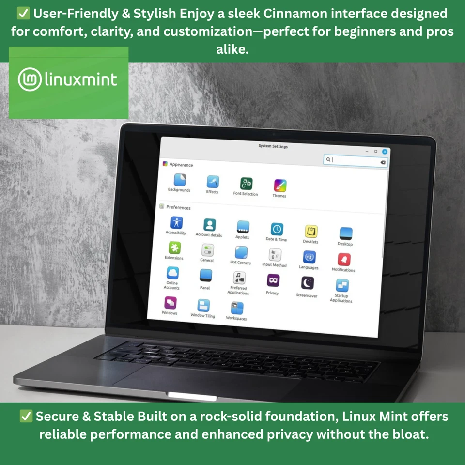 Windows Alternative OS LINUX MINT 22 Cinnamon (64bit) BOOTABLE Physical Disc. - Image 3 of 4