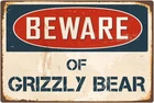 Beware of Grizzly Bear Vintage Aluminum Tin Metal Signs Home Décor 8x12