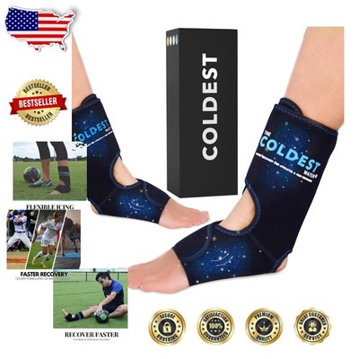 Coldest Foot Ice Pack Wrap Reusable - Ankle Sprain & Plantar Fasciitis