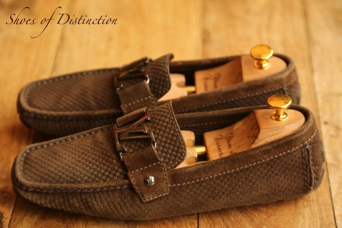 Louis Vuitton Dark Brown Suede LV Buckle Loafers Sz: 10 Refined craftsmanship meets effortless style. These timeless  main image 3