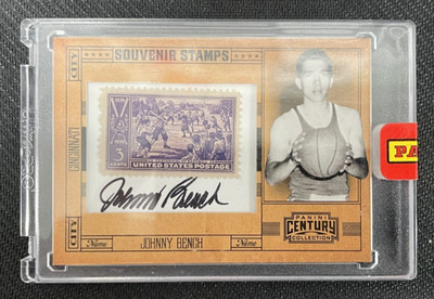 2010 PANINI CENTURY COLLECTION JOHNNY BENCH #59 AUTO STAMP #ed 23/24