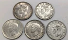 Run Of 5- Canadian Quarters! 1937,1938,1939,1940,1941!    T321