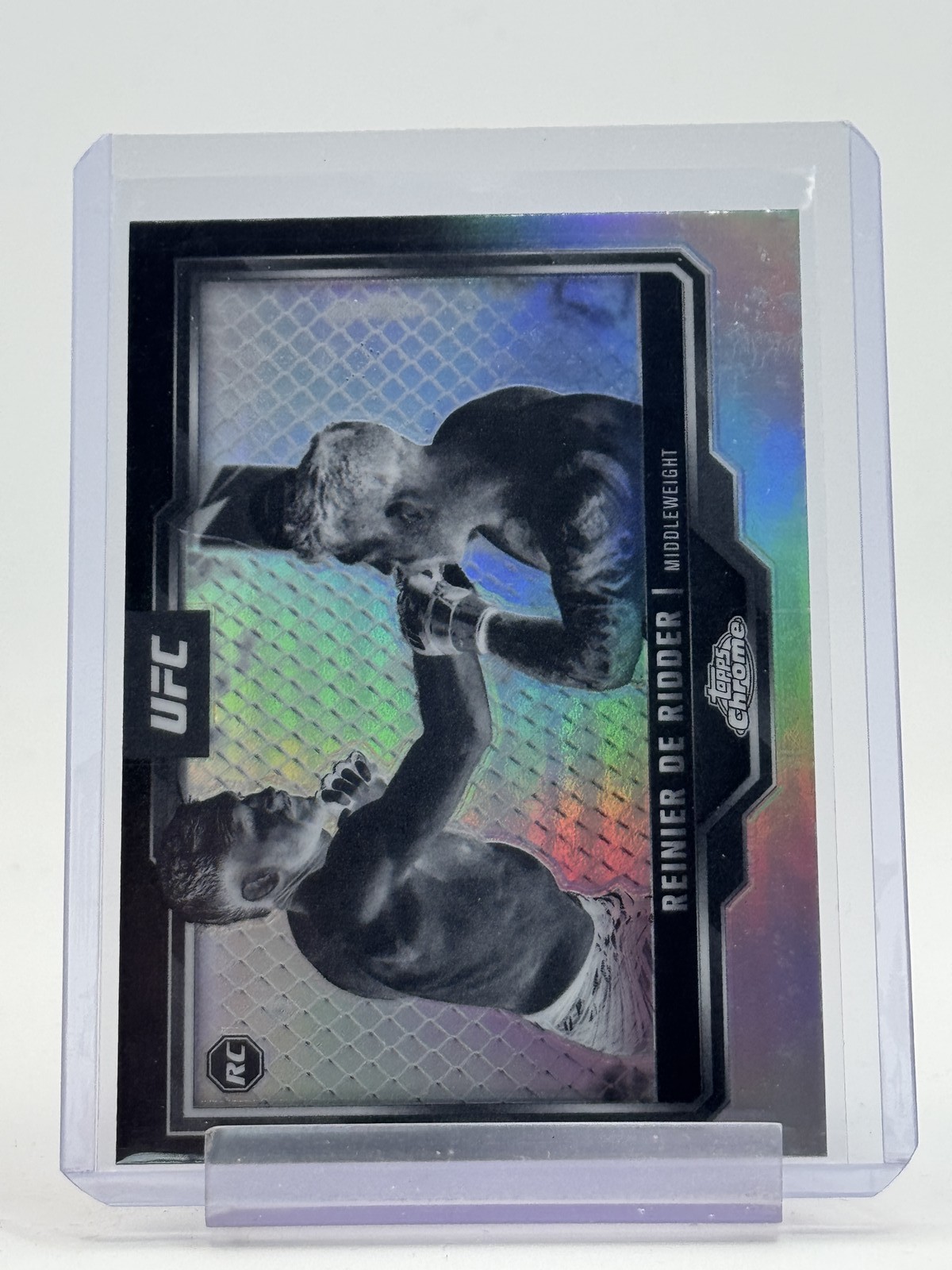 REINIER DE RIDDER 2025 TOPPS CHROME UFC ROOKIE NEGATIVE REFRACTOR #185 Q2277