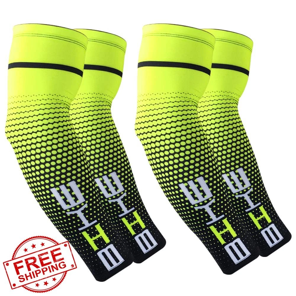 Bacophy Medium Green Arm Sleeves UV Sunblock Cooling