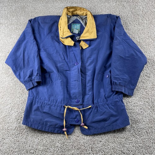 Vintage Climate Zone Jacket Womens Medium Blue Button Lined Windbreaker Collared