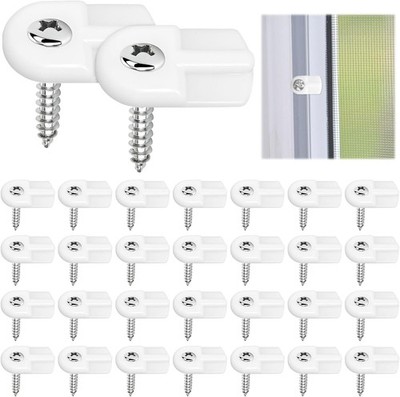 30 Pack L 5766 Window Screen Clips with 30 Screws, Window Screen Holder Clips, S