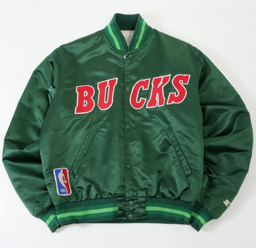Milwaukee Bucks 80s / 90s NBA Starter Satin Vintage Bomber Jacket Men Size L