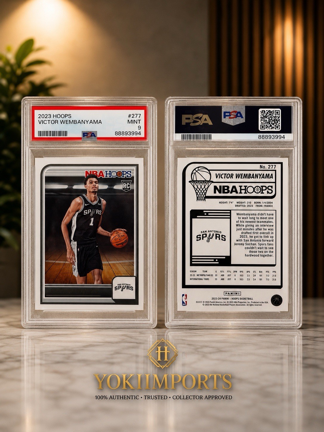2023-24 Panini NBA Hoops Rookies Victor Wembanyama RC #277 PSA 9 Spurs